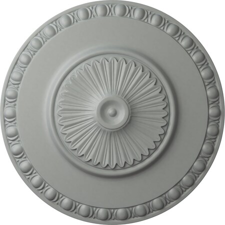 Ekena Millwork Lyon Ceiling Medallion (Fits Canopies up to 3 5/8"), 23 1/2"OD x 3 1/4"P, Primed White CM23LY